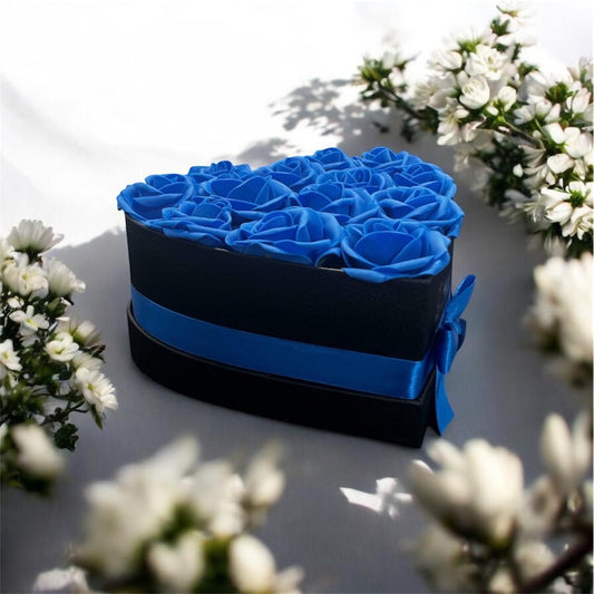 Blue Aura - Handgefertigtes Herzförmiges Geschenkbox
